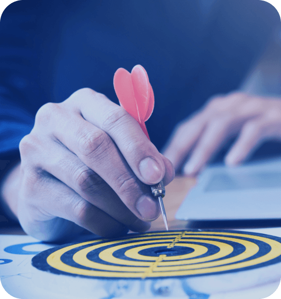 Person targeting a goal symbolising mission and vision